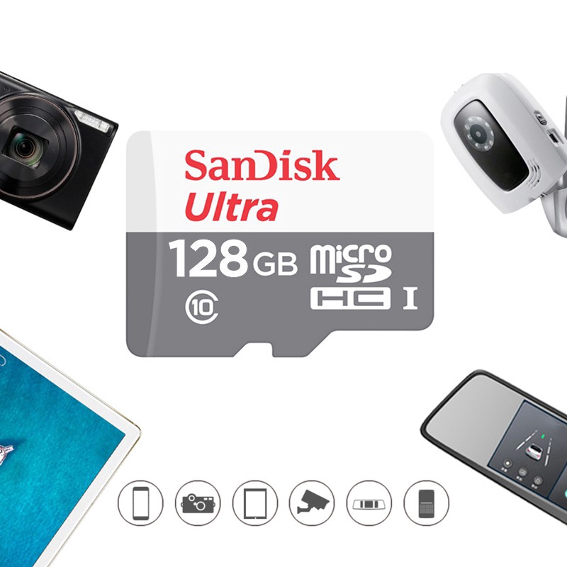 SanDisk Micro SD Card Ultra ความจุ 128GB 256G ความเร็ว 80MB/S Class10 (SDSQUNS)