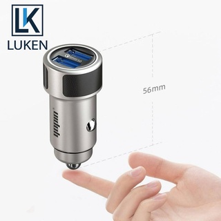 Luken ซ็อกเก็ตที่จุดบุหรี่ในรถยนต์ ทองแดงบริสุทธิ์ QC3.0 5.8A ชาร์จเร็ว