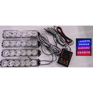 ไฟฉุกเฉินไฟไซเรนLED รุ่น 836-4 6จุด*4ช่อ  อเนกประสงค์ แดง-น้ำเงิน