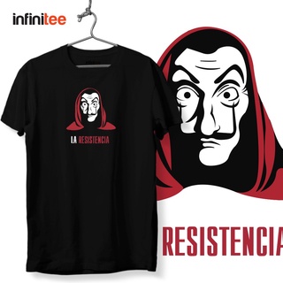 ไม่มีที่สิ้นสุด Money Heist La Resistencia Netflix Shirt in Black  เสื้อยืด  สำหรับผู้ชาย Women Unisex T shirt MNL