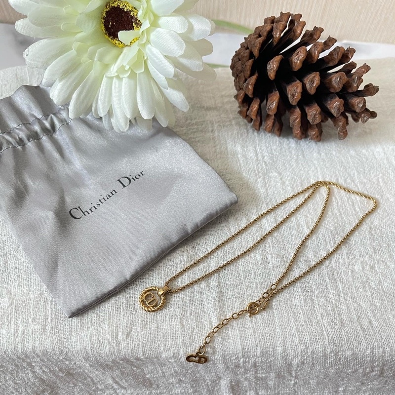 สร้อยคอ Dior CD vintage GHW อะไหล่ทอง อปก.ถุงผ้า