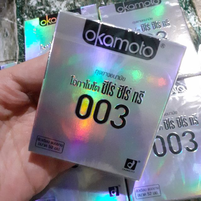 0.03 mm OKAMOTO Zero zero three 003 Condom ISO ถุงยางอนามัย โอกาโมโต ซีโร่ ซีโร่ ทรี คุมกำเนิด