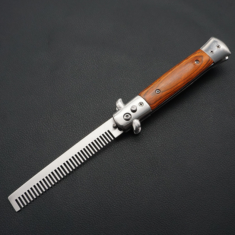 1cs Stainless Steel Foldable Automatic Combs Knife Brushes Hair Trimmer