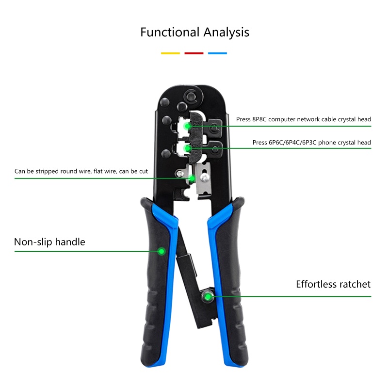 WU RJ45 Crimping Tool RJ45 เครื่องมือตัด 6P 8P RJ45 Crimper เครื่องตัด Stripper