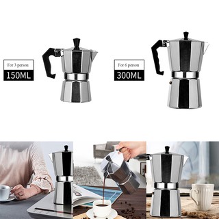 กาต้มกาแฟสด มอคค่าพอท หม้อชงกาแฟ เครื่องชงกาแฟ อลูมิเนียม Moka Pot Stove Top Coffee Maker 3 ถ้วย/150ml cometobuy