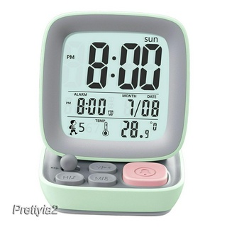 ( Prettyia2 ) นาฬิกาปลุกดิจิตอลหน้าจอ Lcd สไตล์วินเทจ