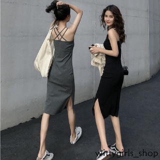 Wittygirls-shop_ ชุดเดรส ความยาวปานกลาง แฟชั่นฤดูร้อน สําหรับผู้หญิง