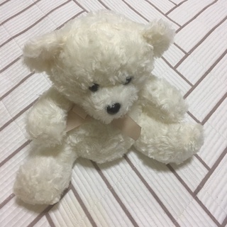 ตุ๊กตาหมีขาว bear ขนกุหลาบพร้อมส่ง