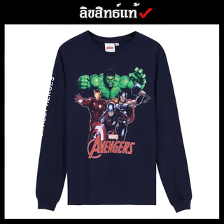 ✅ ลิขสิทธิ์แท้ ✅ เสื้อยืดแขนยาว เสื้อแขนยาว เสื้อมาเวล เสื้อสีกรมท่า ลาย Avengers เสื้อสเวตเตอร์ Marvel รุ่น 400