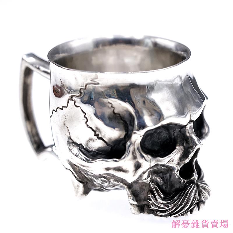 Raven Studio Original Skull Silver Wine Glass party Sip Glass Wine Cup Coffee Spirits วิสกี้ขวดไวน์ต