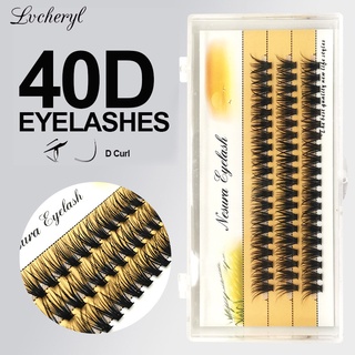 Lvcheryl ขนตาปลอม หนา 40D D Curl ละลายร้อน ดูเป็นธรรมชาติ เครื่องมือแต่งหน้า สําหรับงานปาร์ตี้