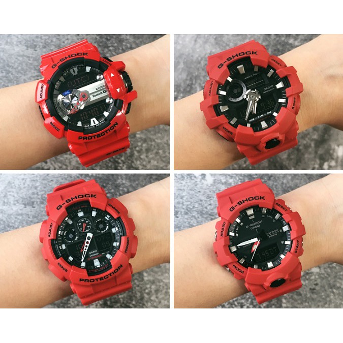 นาฬิกา G-SHOCK ของแท้ Casio G-SHOCK GA / GBA-800 / 100B / 700 / 400-4A สีแดงแฟชั่นกีฬานาฬิกากันน้ำ