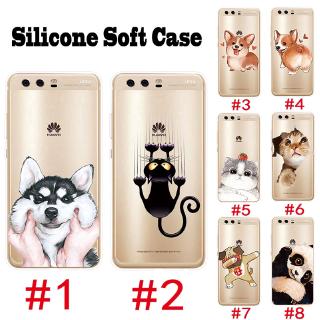 เคสโทรศัพท์มือถือ Huawei P8 P9 P10 Lite ปลอก TPU อ่อน แมวสุนัขน่ารัก