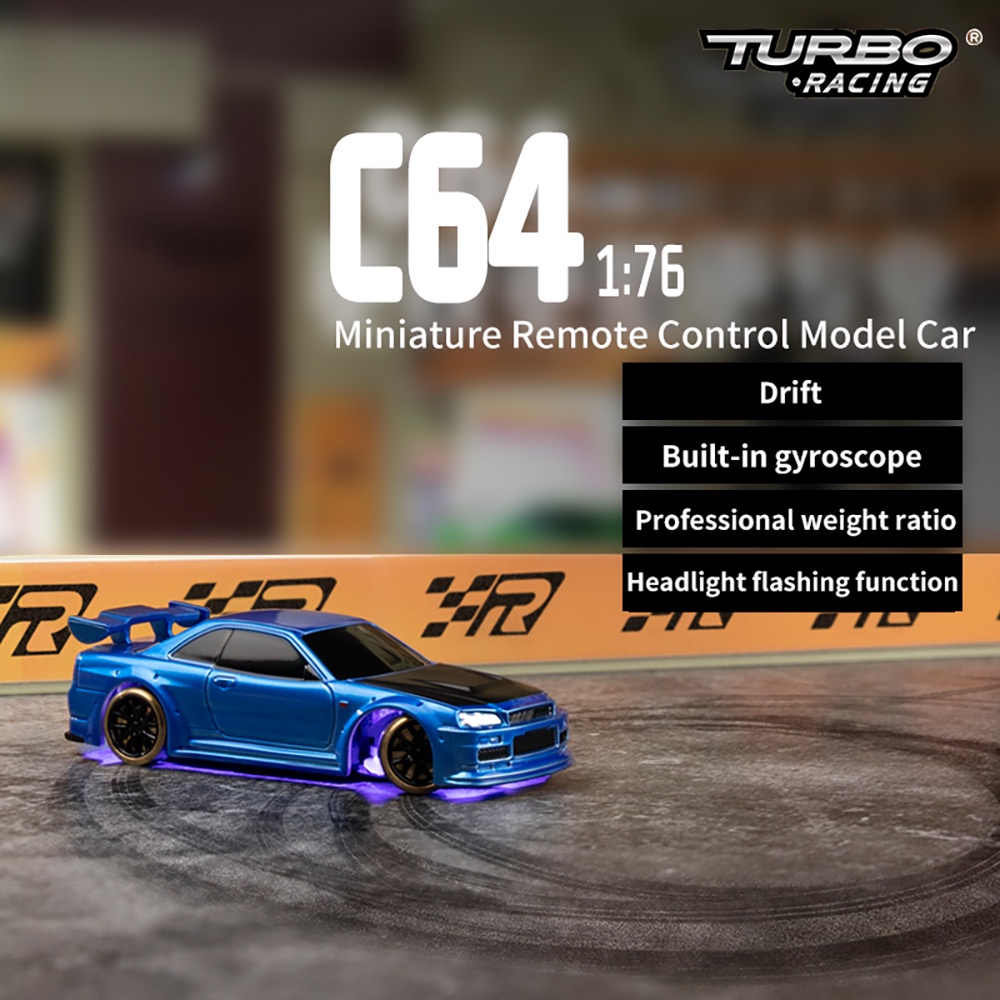 Turbo RACING 1:76 ใหม่ ชุดรถแข่งบังคับวิทยุ C64 C74 สเกลเต็ม ขนาดเล็ก พร้อมรีโมตคอนโทรล สําหรับเด็ก 
