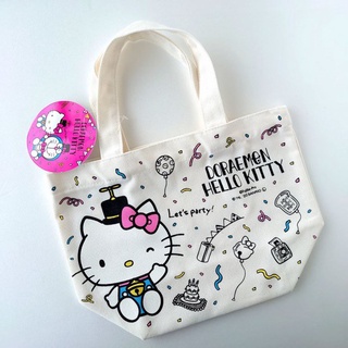 กระเป๋าหิ้ว Mini Tote Bag Doraemon meets Hello Kitty ลาย Lets Party ขนาด 20 x 27.5 x 12 ซม.