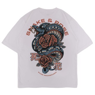 RVWR Snake Rose White Oversized T-Shirt