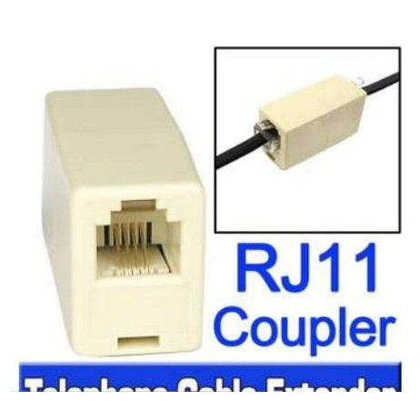 หัวต่อโทรศัพท์ RJ11 6P 4C Telephone Straight Coupler, Telephone Cable Extender Joiner Adapter Connec