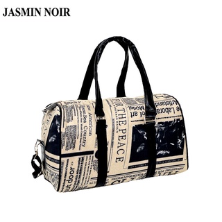 Jasmin NOIR กระเป๋าถือ กระเป๋าสะพายข้าง ลายหนังสือพิมพ์ เรียบง่าย สําหรับผู้หญิง