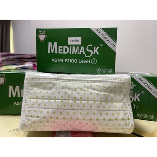 Medimask Dot  Facemask หน้ากากอนามัยลายจุดสีชมพู, ม่วง, เขียว, ฟ้า