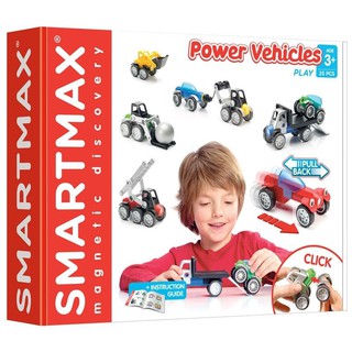 SMARTMAX, Power Vehicles Mix ของเล่นเสริมพัฒนาการ STEM ตัวต่อแม่เหล็ก สำหรับเด็ก 3 ปี ขึ้นไป ลิขสิทธิ์แท้จากเบลเยี่ยม