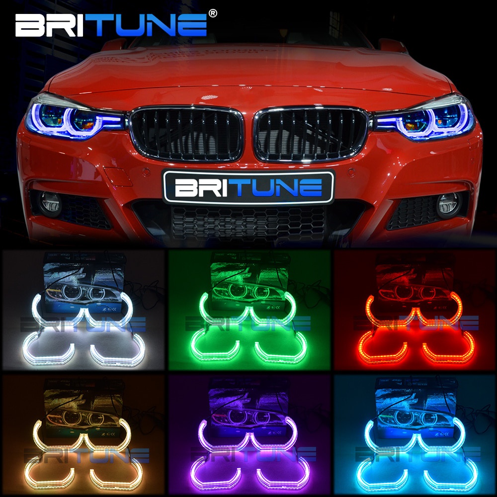 Angel Eyes RGB สําหรับ BMW F10 E90 E87 E93 E60 E91 F30 E92 E82 การปรับแต่งอุปกรณ์เสริมไฟ LED ชุด DTM