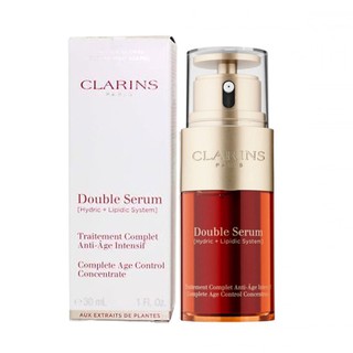 Clarins Double Serum Complete Age Control Concentrate 30 ml คลาแรงส์ เซรั่มดั่งทอง 2 มหัศจรรย์ต่อต้านความร่วงโรยแห่งวัย