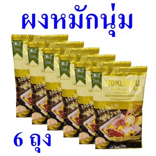 ผงหมัก ผงปรุงรส ผงหมักนุ่มสามเกลอ Pineapple Pepper เครื่องปรุงรส ผงสับปะรด Freeze Dried Meat Tenderizer Powder 6 ถุง