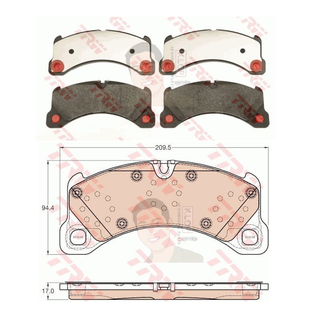 GDB2004 ผ้าเบรค-หน้า(TRW) (เนื้อผ้า COTEC) PORSCHE MACAN (95B) 3.6 Turbo '14