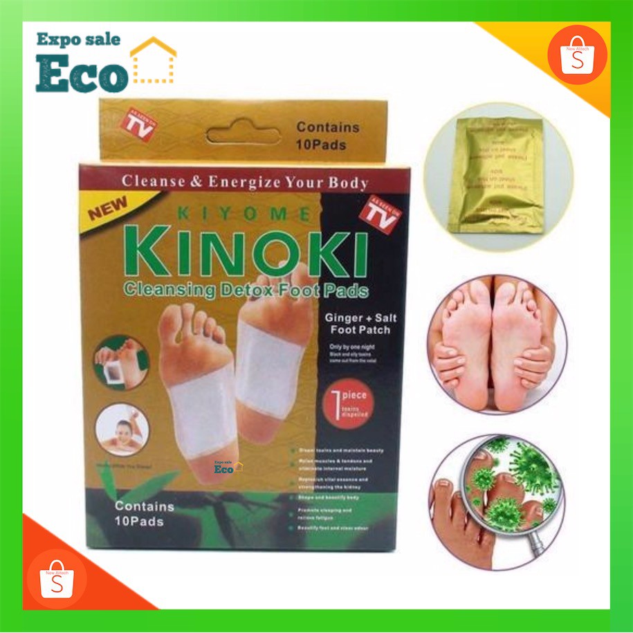 แผ่นแปะเท้าเพื่อสุขภาพ Kinoki Gold (กล่องทอง) สูตรใหม่เข้มข้นกว่า ของแท้ Foot Pad แผ่นแปะเท้าสมุนไพร