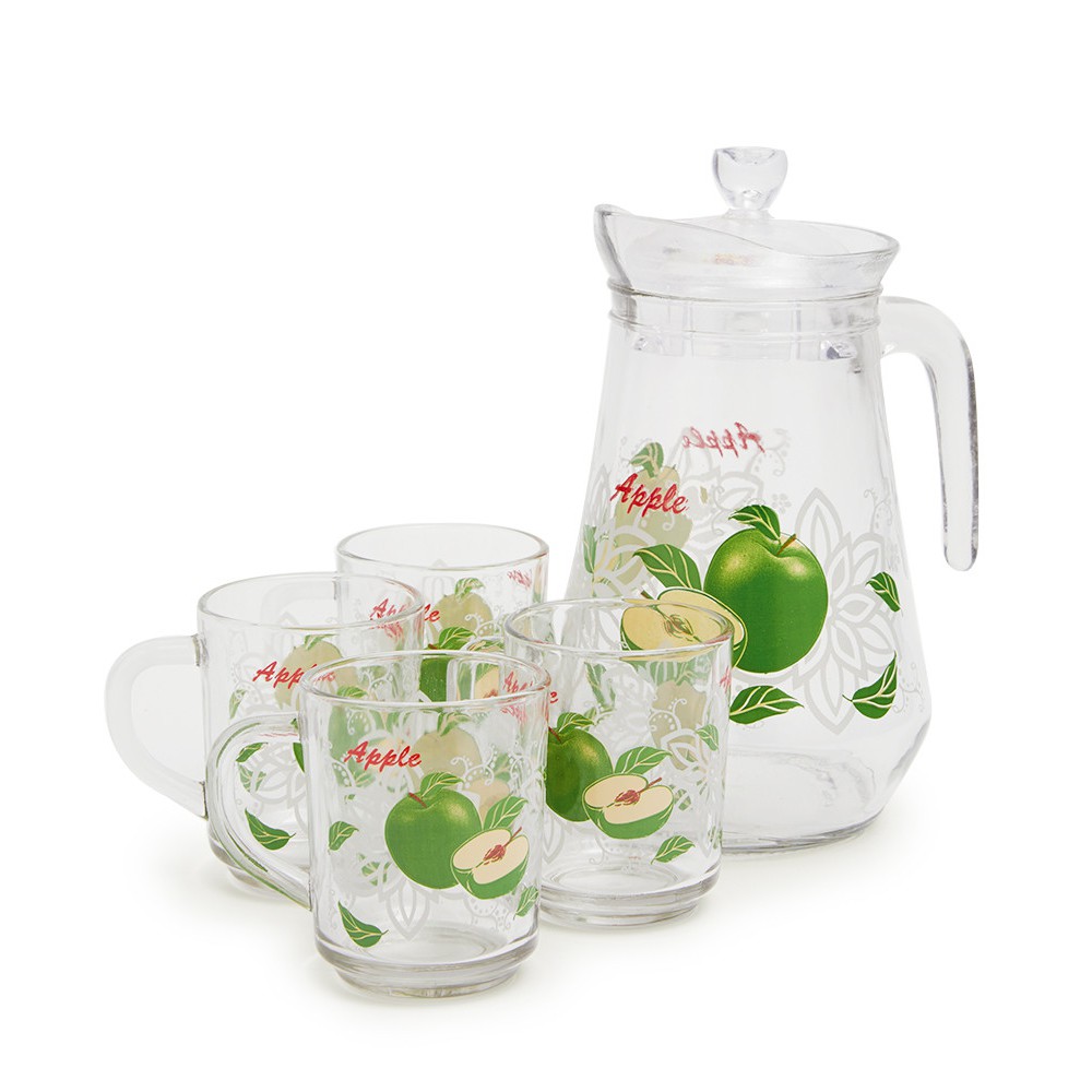ชุด 5 in 1 กาน้ําชาแก้ว PITCHER แก้ว Allohaaa ชุดเครื่องดื่ม X1362T6 IJO MEMBER ต้นฉบับ