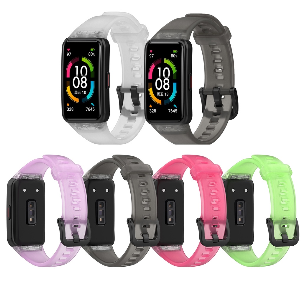 สายรัดซิลิโคนกันน้ำแบบใสสำหรับ Huawei band 6 pro Honor Band 6 7