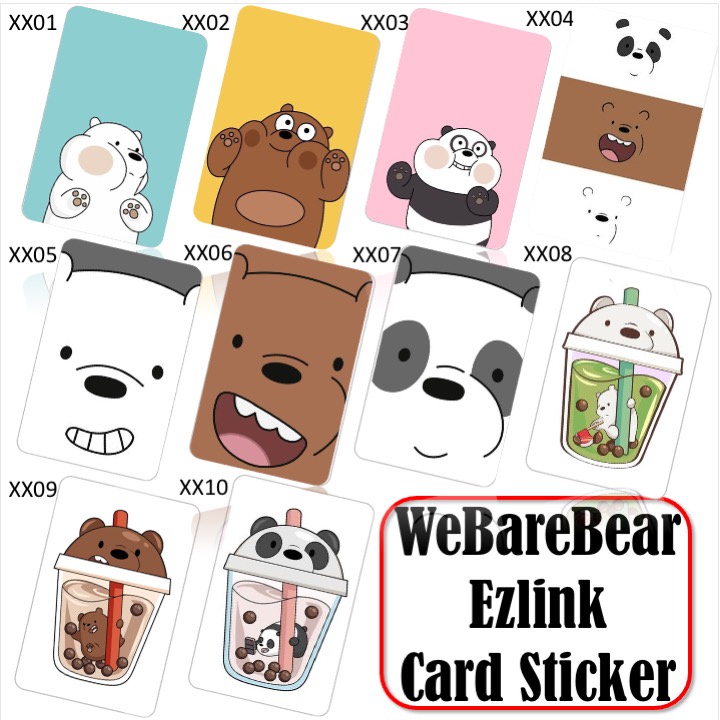 สติ๊กเกอร์การ์ด WeBareBear Ezlink