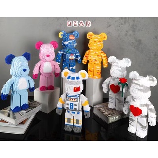 บล็อกตัวต่อ อนุภาคขนาดเล็ก  Lego net สีแดง หมีรุนแรง ประกอบ ของขวัญวันเกิด ความรัก ตัวสร้างตึก หมี ของเล่น