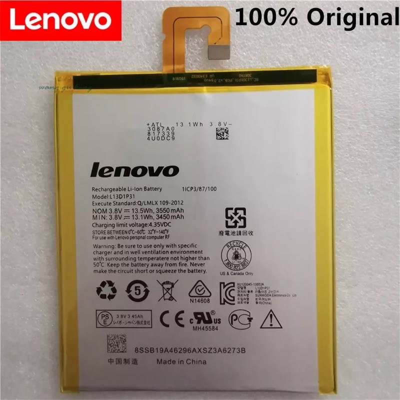 แบตเตอรี่ใหม่สำหรับLenovo LePad S5000 S5000H Pad A3500แท็บเล็ตPC L13D1P31 Tab 2 A7-30แบตเตอรี่3450-3