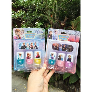 ❤️พร้อมส่งจากไทย❤️ยาทาเล็บ 3 ขวด ลอกออกได้ Elsa  Sofia Disney princess น้ำยาทาเล็บ ลอกได้ สำหรับเด็ก ปลอดภัย