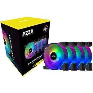 AZZA 4 X HURRICANE II DIGITAL RGB FAN 120mm + Digital RF Remote ( Optional)