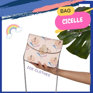 Zoe Clothesกระเป๋าสะพาย  กระเป๋าแบรนด์  CICELLE  (ซี-เซล)  สไตล์ Modern Luxury ทรงกล่อง พิมพ์ลาย GRAPHIC 6 สี