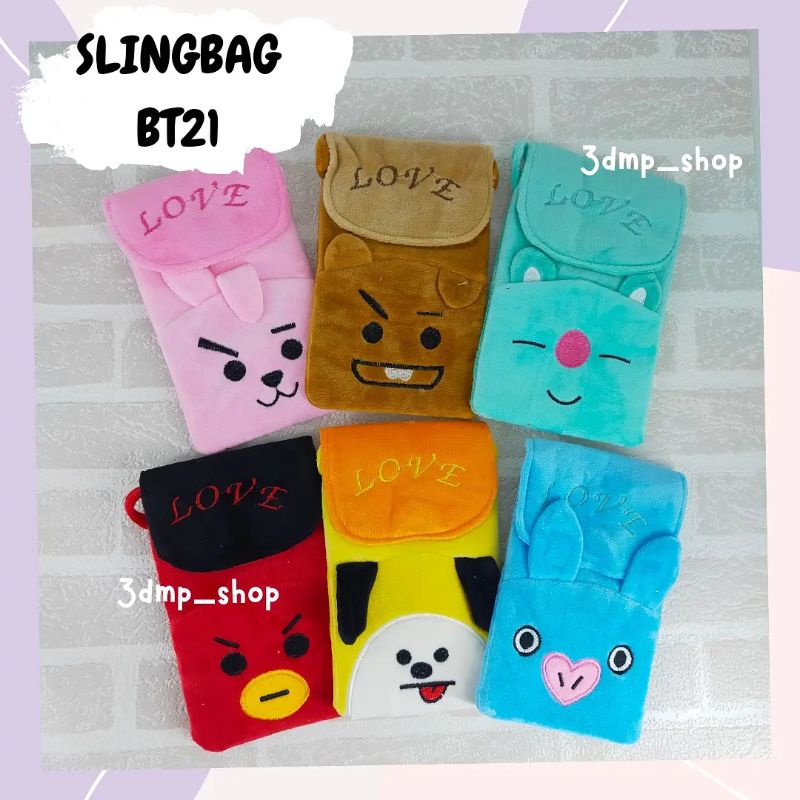 Slingbag BT21 bts tata cooky shooky koya mang chimmy tata