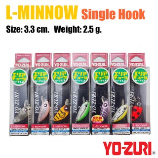 YO-ZURI L-MINNOW SINGLE HOOK (F955) เหยื่อปลอม เหยี่อตกปลา เหยื่อ อุปกรณ์ตกปลา ขนาด  3.3 cm.