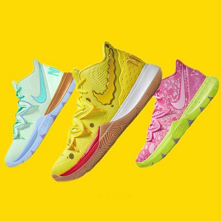 แท้ e2695,Nike Kyrie Irving 5 SpongeBob Patrick Star รองเท้าบาสเก็ตบอล