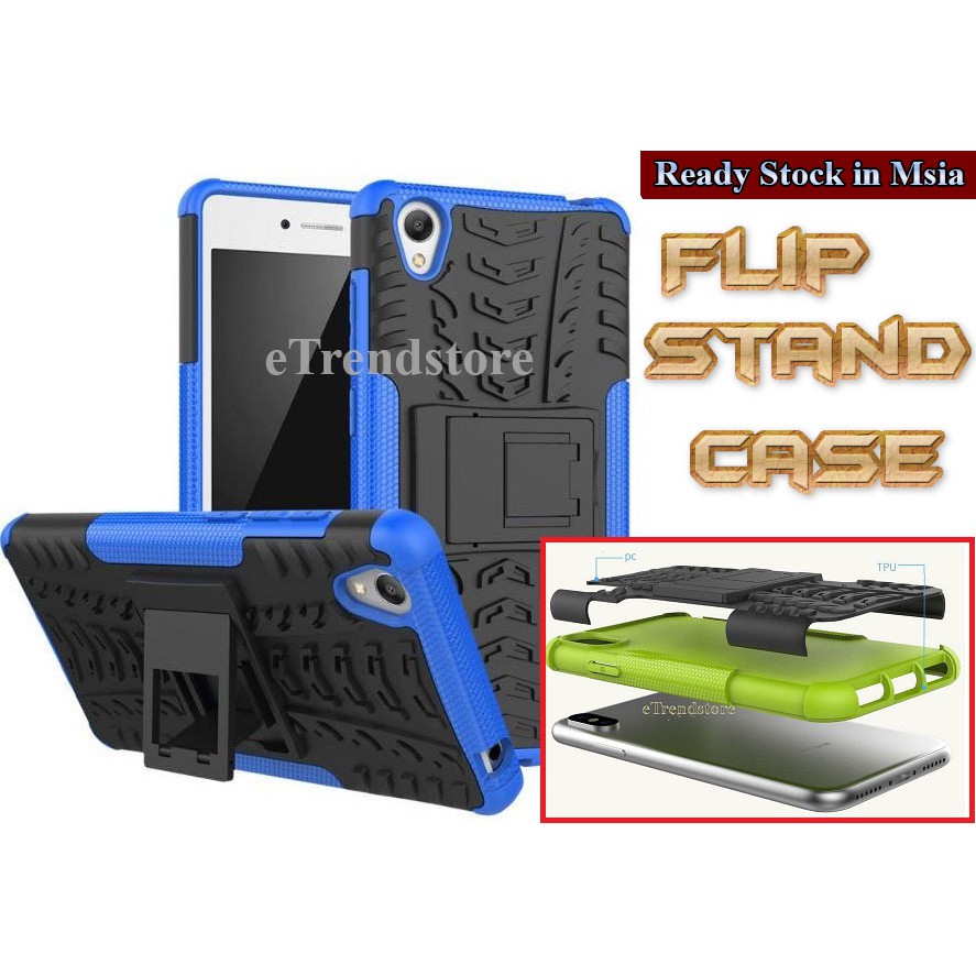 Vivo V9 Y85 Flip Stand Armor Case ทนทาน antidrop Casing Stok
