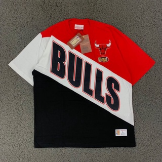 เสื้อยืดพรีเมี่ยม พิมพ์ลาย Mitchell &amp;NESS BULLS 3 TONE