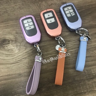 เคสกุญแจรีโมทรถยนต์ Honda Keyless Smart Entry วัสดุคุณภาพ Aluminum Alloy Hard Case ป้องกันกระแทก กันน้ำได้ดี สีพาสเทล