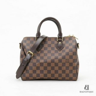 LOUIS VUITTON SPEEDY BAND 25 BROWN DAMIER CANVAS GHW