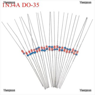 Yiwuyuan เครื่องตรวจจับไดโอด AM FM คริสตัล 1N34A DO-35 20 ชิ้น