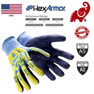 Hexarmor 3010 Helix Core Impact, Grip &amp; Abrasion Resistant Nitrile Coated Touchscreen Glove Blue