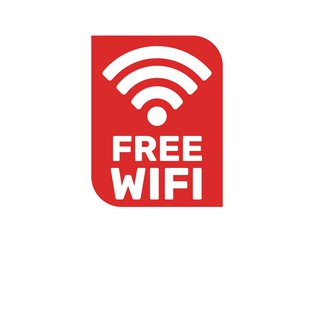 ป้าย Free Wifi ไวไฟฟรี สติ๊กเกอร์ PVC กันน้ำ อย่างดี ทนแดด ทนฝน ฟรีไวไฟ ฟรีวายฟาย Wifi Free ป้ายฟรีไวไฟ