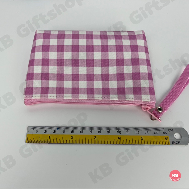 KB กระเป๋าใส่เหรียญ กระเป๋าสตางค์ ของขวัญ ของชำร่วย ของแจกพรีเมี่ยม ขายส่งยกโหล (12ใบ) คละสี ขนาด 4x6 นิ้ว ลายสก๊อต - รูปที่ 3