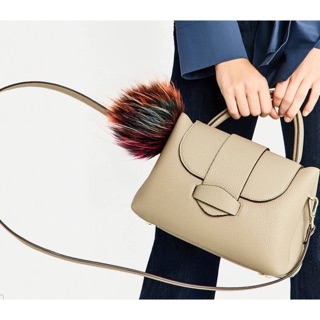 Zara mini city bag with fur ball