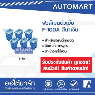 OSWA MAIN FUSE ฟิวส์เมนตัวเมีย F-100A สีน้ำเงิน 6 Pcs.